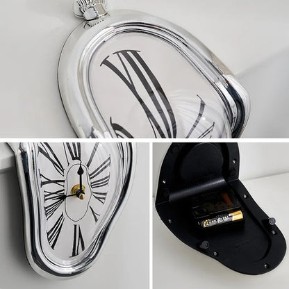 Surrealistisches Schmelzendes Verzerrtes Wanduhr-Design